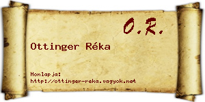 Ottinger Réka névjegykártya